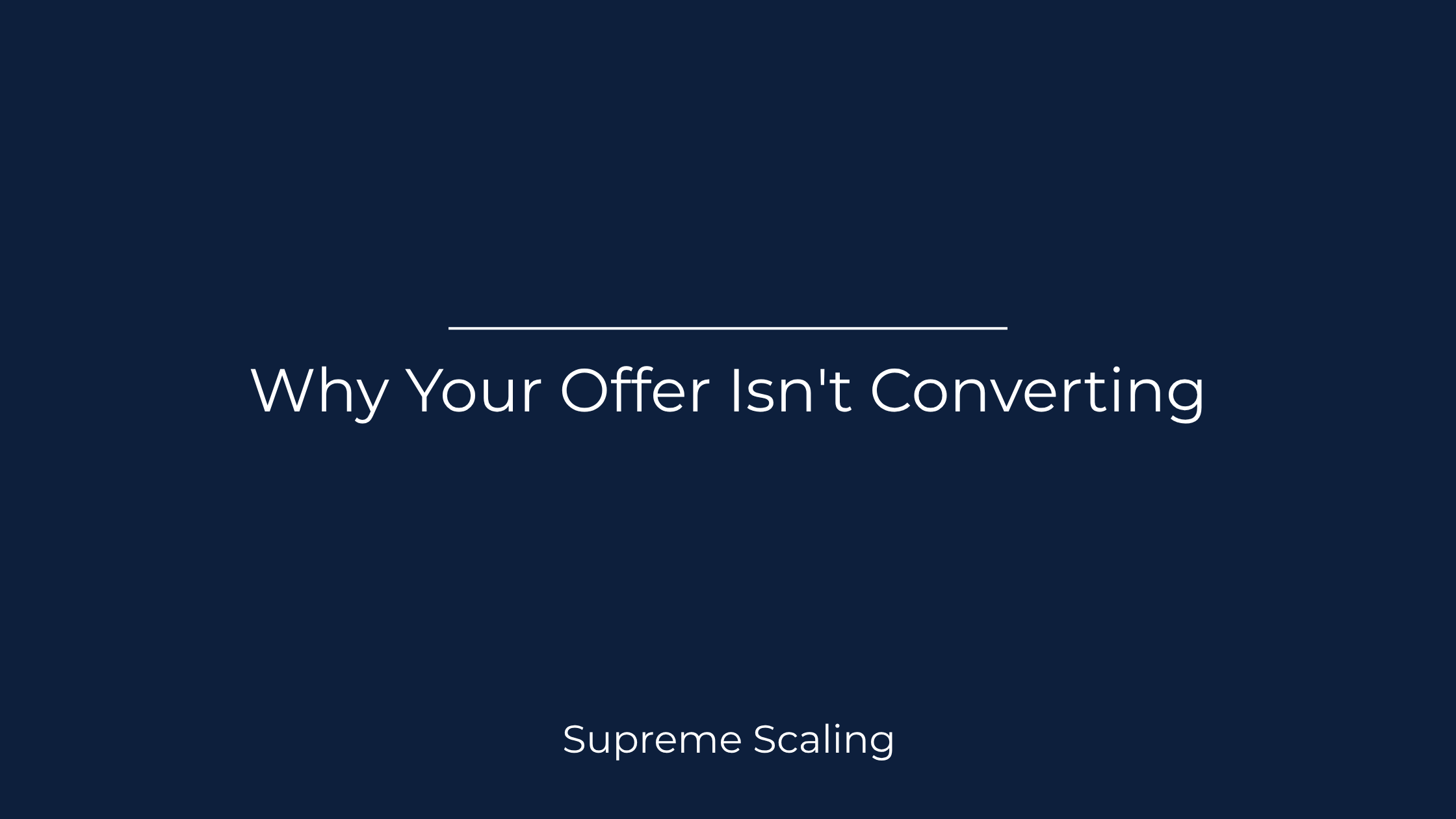 Why Your Offer Isn't Converting — And It Has Nothing to Do With Price